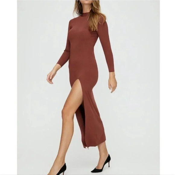 NWT BABATON Leopold  Long Sleeve Dress Blue Aritzia - Picture 2 of 13